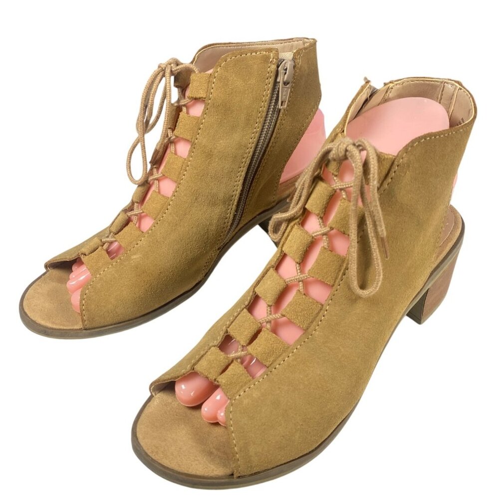Steve Madden Adelene Women's 8M Brown Suede Leather Side Zip Biker Ankle Bootie - Picture 3 of 10